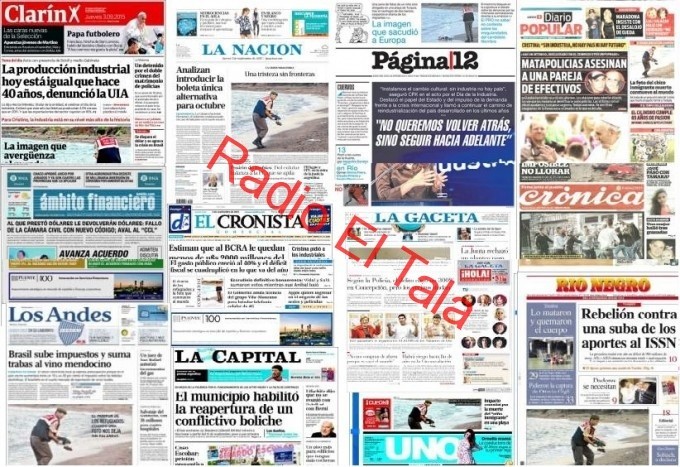 Portada de Diarios Argentinos