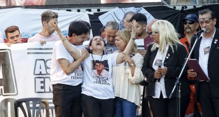 Él está entre nosotros, el discurso de la madre de Fernando Báez Sosa al final de la marcha