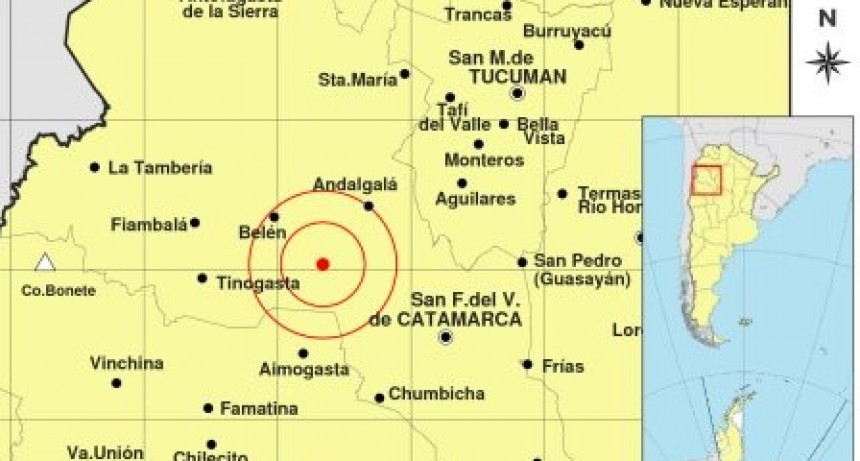Un fuerte sismo de 5 grados sacudió a Catamarca