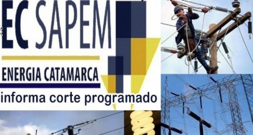 Este sábado, corte de energía programado