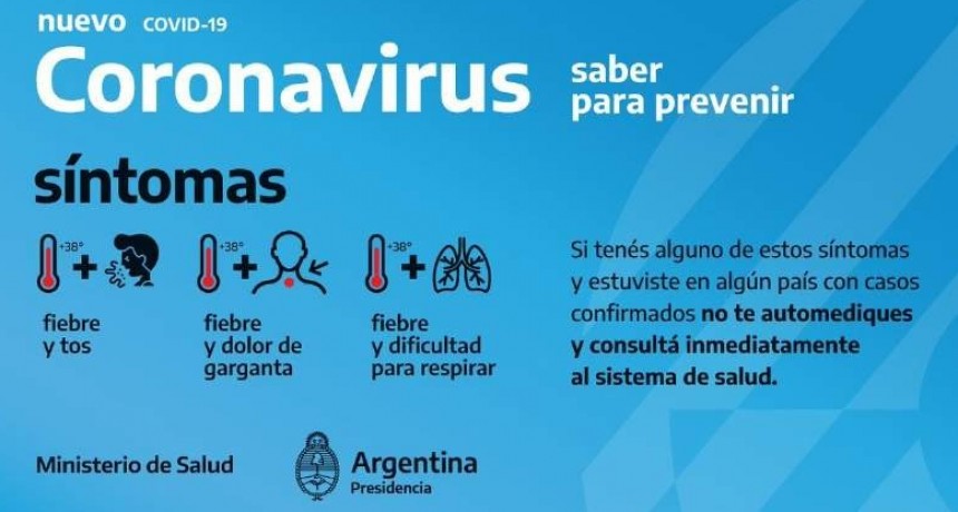 Coronavirus: Desde Salud piden a la población no alarmarse
