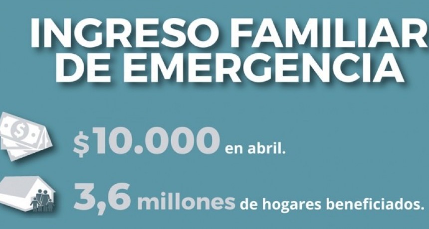 Ingreso Familiar de Emergencia: La preinscripción se realiza entre el 27 y el 31 de marzo
