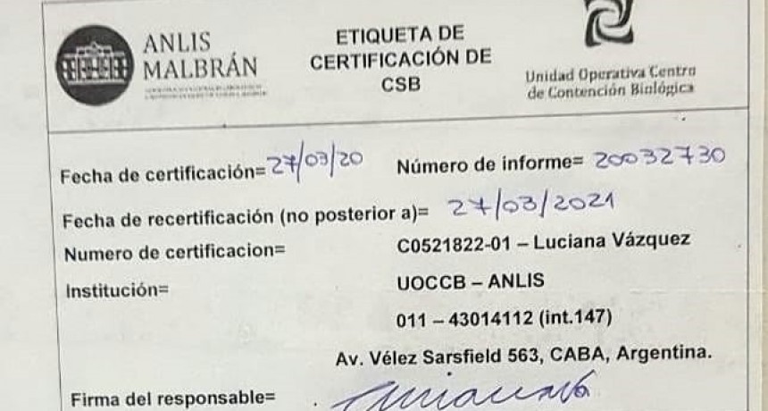 Catamarca certificó para hacer pruebas de COVID-19