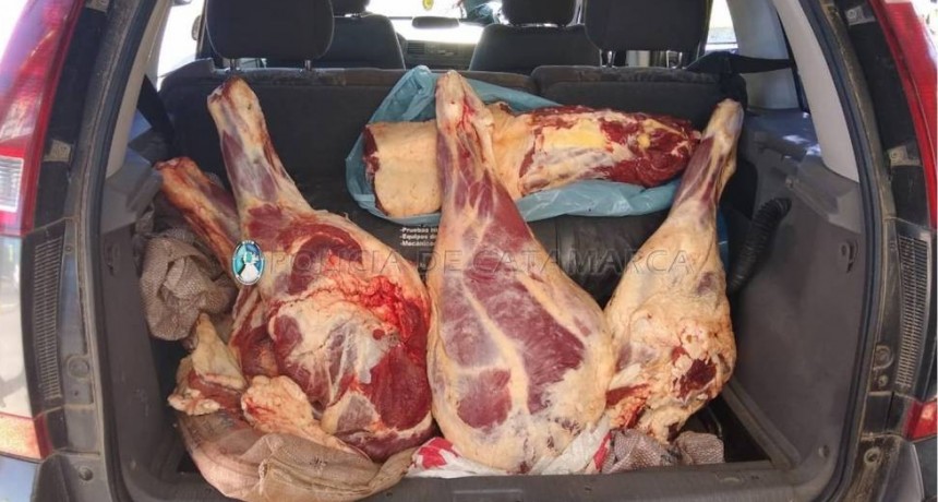 La Policía de Catamarca secuestró 500 kilos de carne en operativos