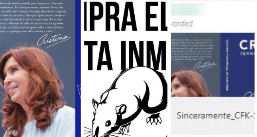 Una copia falsa del libro de Cristina Kirchner circula por WhatsApp