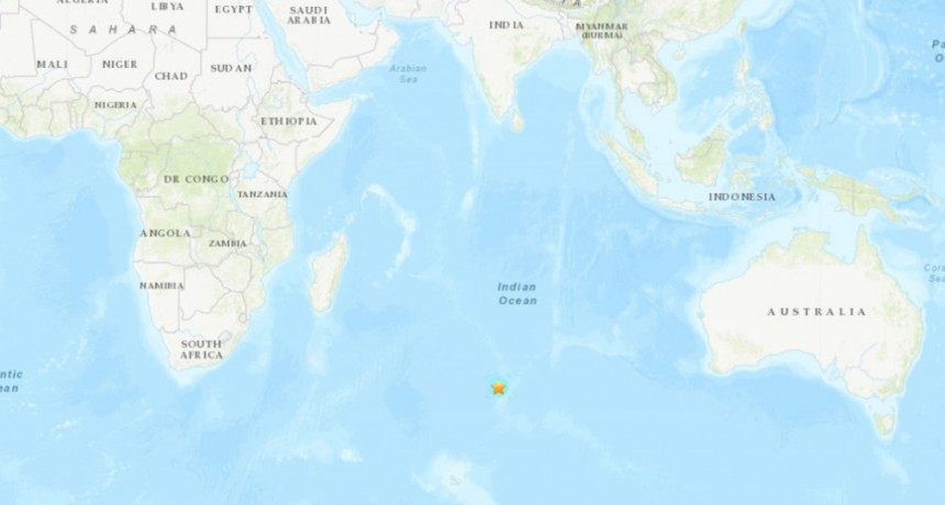  Un terremoto de magnitud 6,1 se registra en el sur del océano Índico 