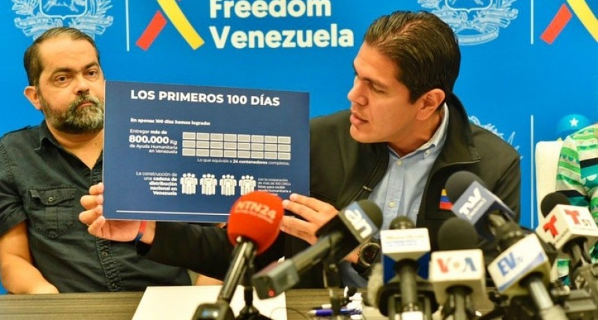 El gobierno interino de Juan Guaidó logró ingresar a Venezuela 800 toneladas de ayuda humanitaria