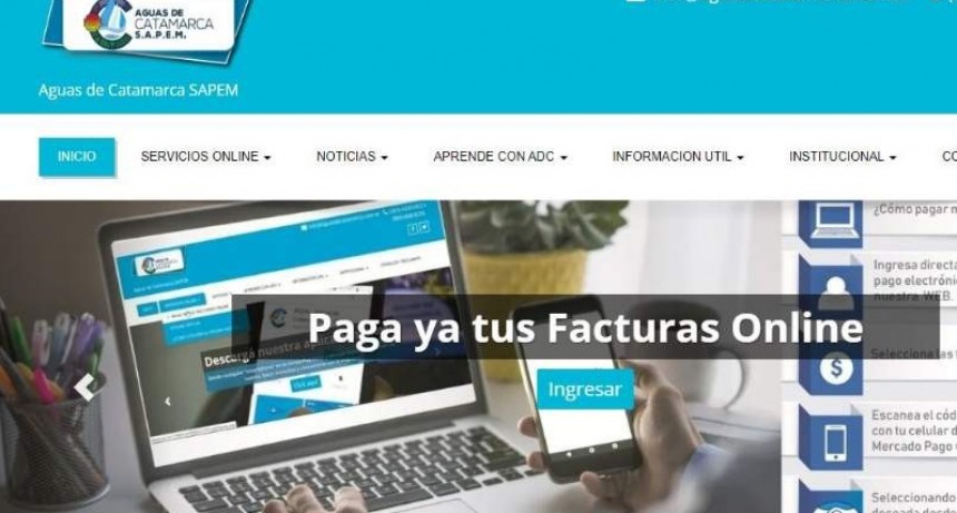 Aguas de Catamarca presentó una nueva modalidad de pago de facturas online