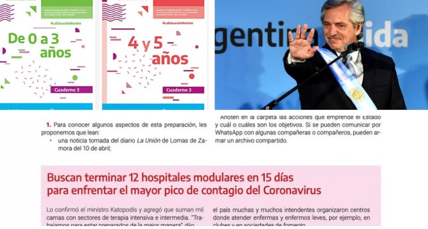 Nación repartió 18 millones de cuadernillos escolares que incluyen contenidos políticos y difusión de obras del Gobierno de Fernández