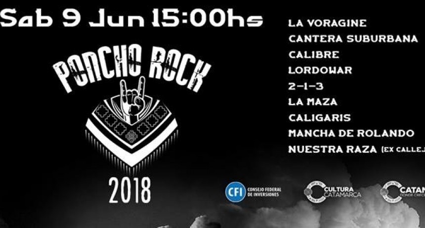 Este s&aacute;bado llega el &ldquo;Poncho Rock 2018&rdquo; al Predio Ferial