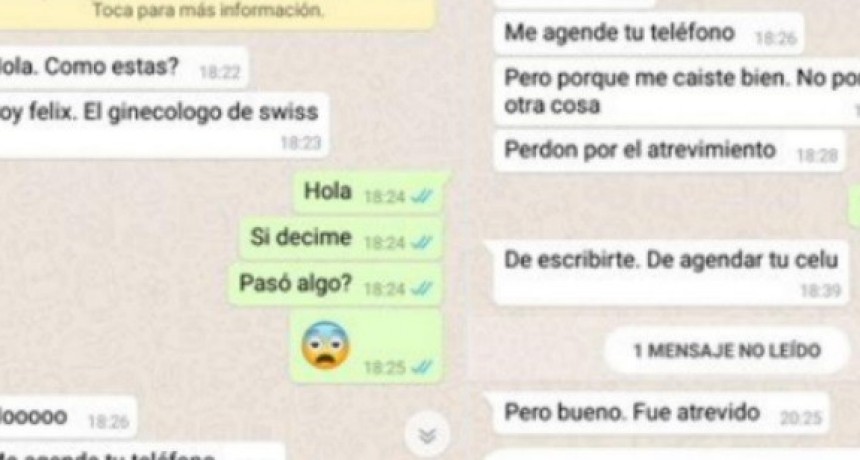 Ginec&oacute;logo acosaba a pacientes por Whatsapp