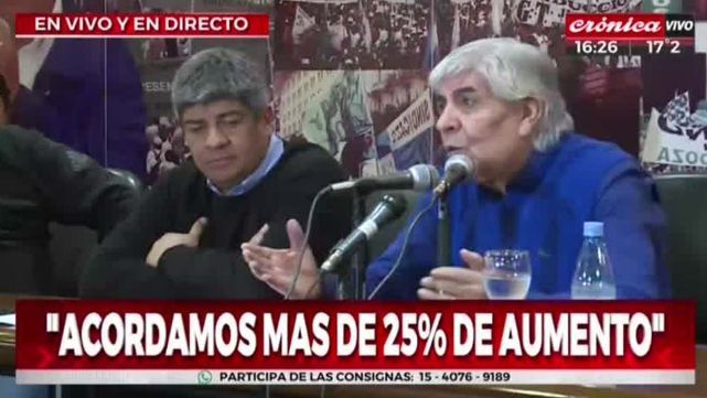 Moyano consigui&oacute; un aumento del 25% para Camioneros y levant&oacute; el paro de 48 horas