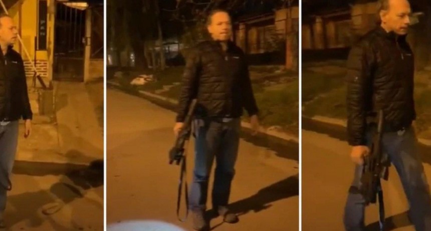 Polémica por un video de Sergio Berni con fusil en mano en el operativo por el asesinato del gendarme 