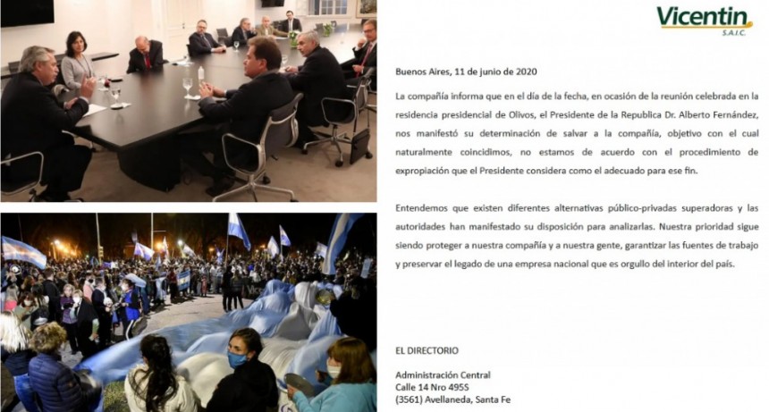 Vicentin: Alberto Fernández abrió el diálogo, pero ve difícil una alternativa a la expropiación