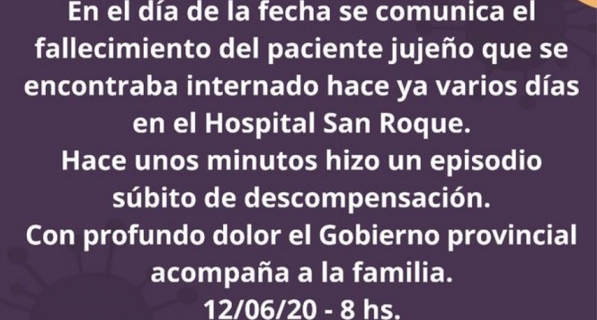 Primer muerto por coronavirus en Jujuy: falleció el camionero que había viajado a Buenos Aires