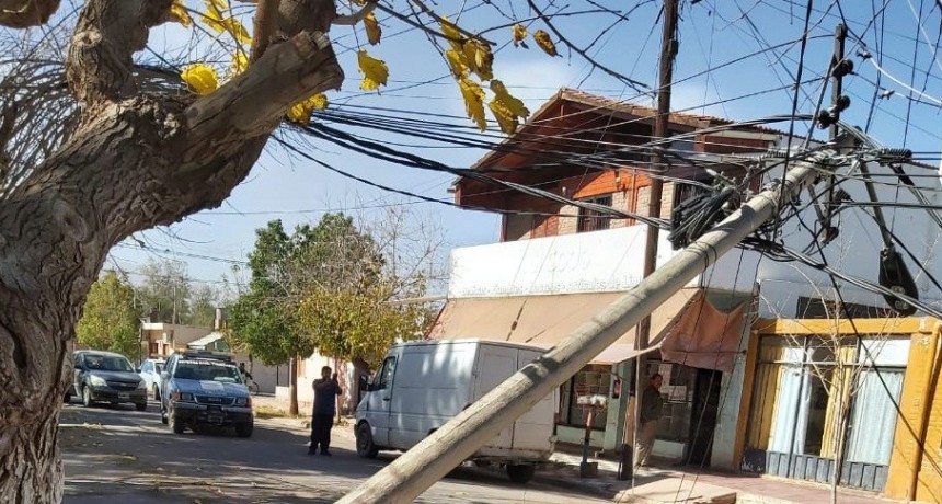 Viento zonda produce daños en la línea de energía eléctrica en Tinogasta