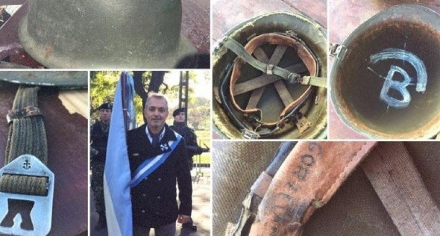 Un ingl&eacute;s le devolver&aacute; su casco a un veterano de Malvinas