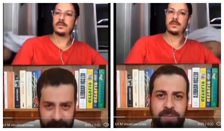 Intentó pasar sin ser vista por detrás de su marido pero salió desnuda en vivo para miles de personas