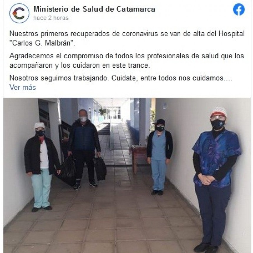 Recibieron el alta los primeros recuperados del hospital Malbrán
