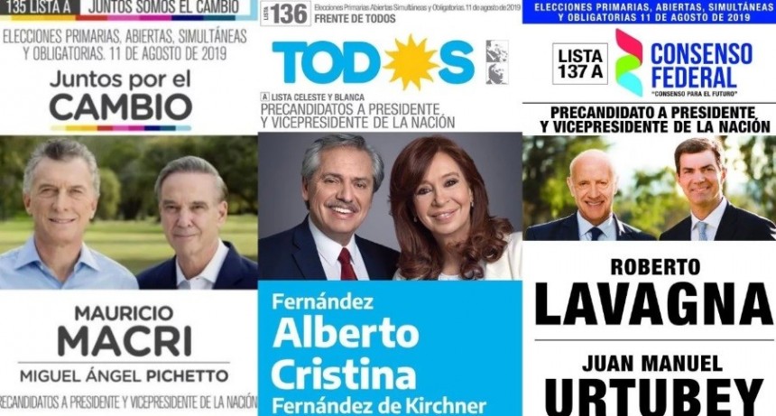 Elecciones 2019: una por una, todas las boletas presidenciales que estarán en el cuarto oscuro