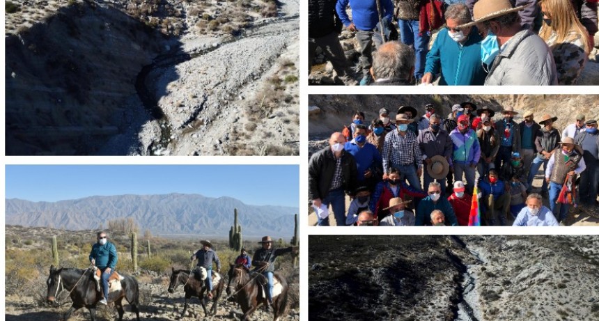 Jalil recorrió la locación para  el nuevo dique de Ampajango