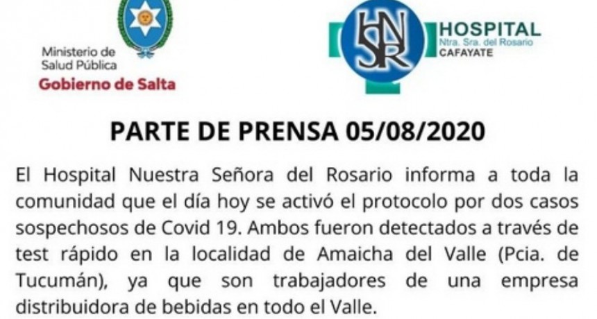 Camioneros que estuvieron en Santa María, dieron positivo en coronavirus