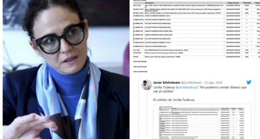 Cecilia Todesca pidió “no guardar dólares en el colchón” pero sus ahorros superan los USD 100 mil en el exterior