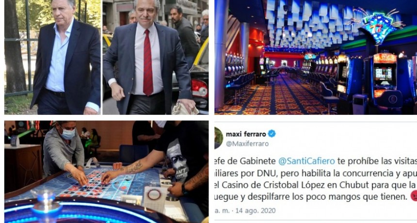 En pleno brote de contagios, Casa Rosada habilitó casinos de Cristóbal López en Chubut