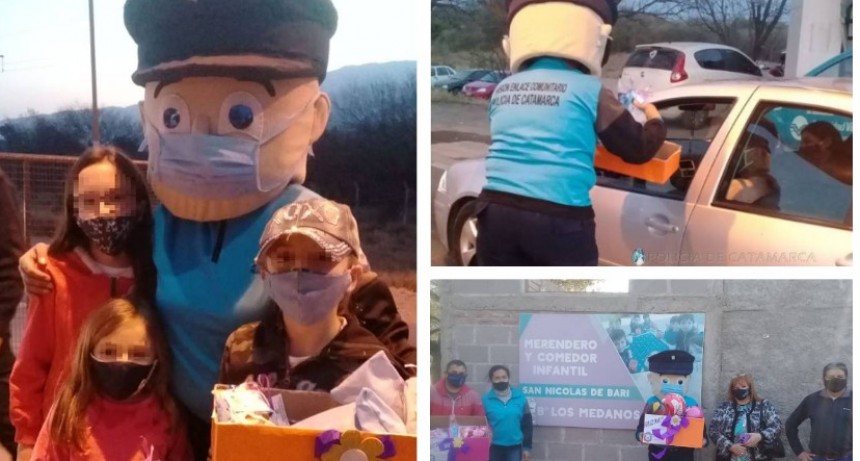 Efectivos policiales agasajaron a los niños en su Día