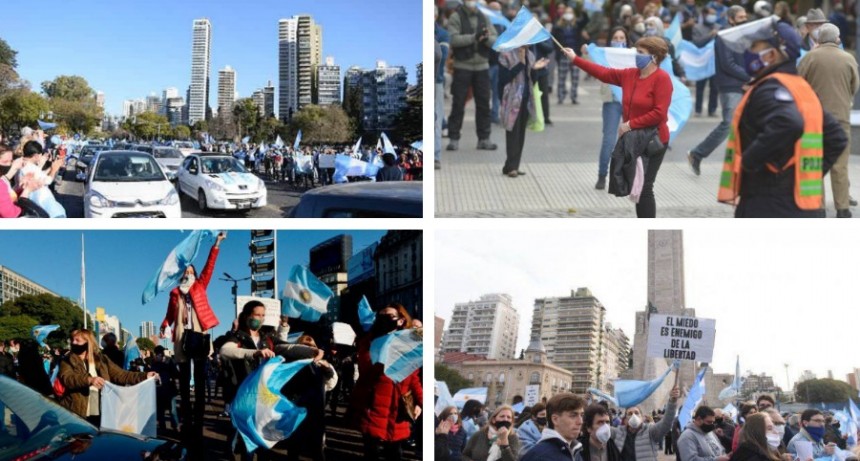  El Banderazo en el Obelisco y en distintos lugares del país en fotos