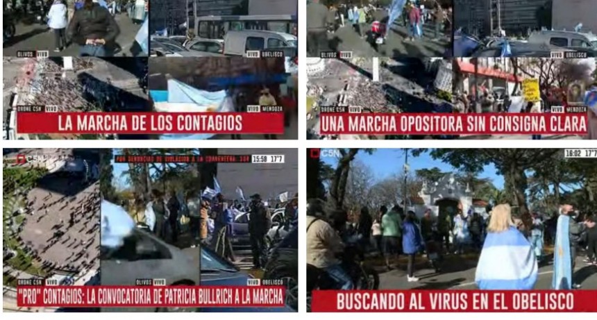 “Buscando al virus”: los bizarros zócalos de C5N durante la marcha del 17A
