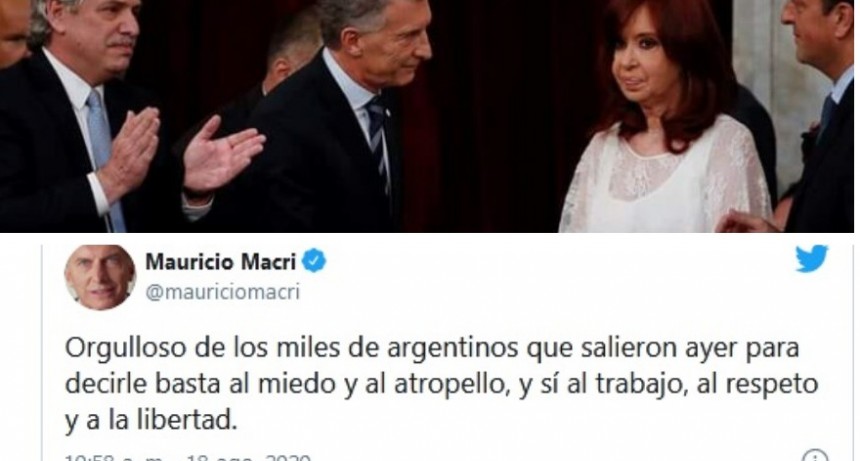 El Ex presidente Mauricio Macri capitalizó en Twitter el banderazo del 17A y envió un duro mensaje al Gobierno