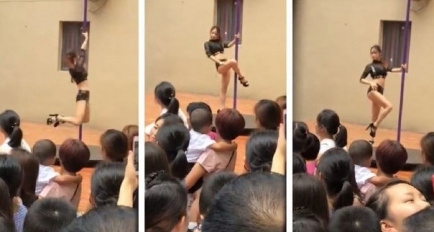 Ins&oacute;lito: directora inaugur&oacute; jard&iacute;n de infantes con el baile del ca&ntilde;o