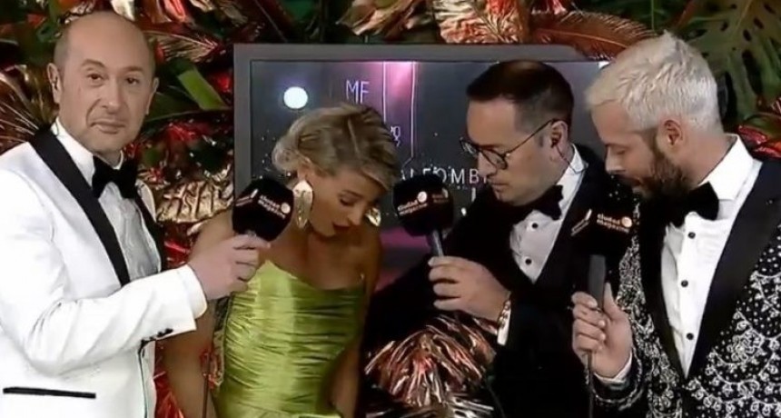 A Sol Pérez le pusieron remolacha para mancharle el vestido durante la entrega de los Martín Fierro de Cable