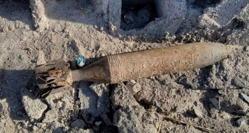 Encuentran un proyectil de mortero