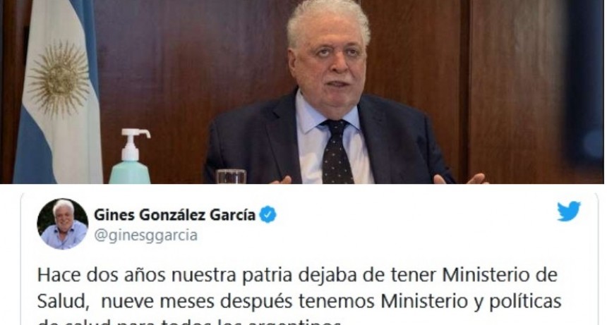  Ginés González García:  chicaneo a Macri  y cargo contra la gente que no respeta la cuarentena 