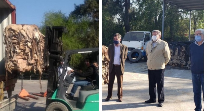 Sarquís acompañó al Frigorífico Natilla en el primer envío de cueros a China