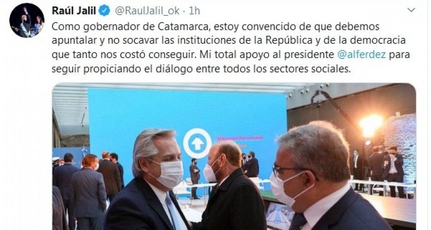 Conflicto con la policía: Jalil envió su apoyo a Kicillof y al presidente, Alberto Fernández 