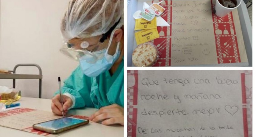 El espectacular gesto de las trabajadoras de un hospital hacia los pacientes aislados por COVID