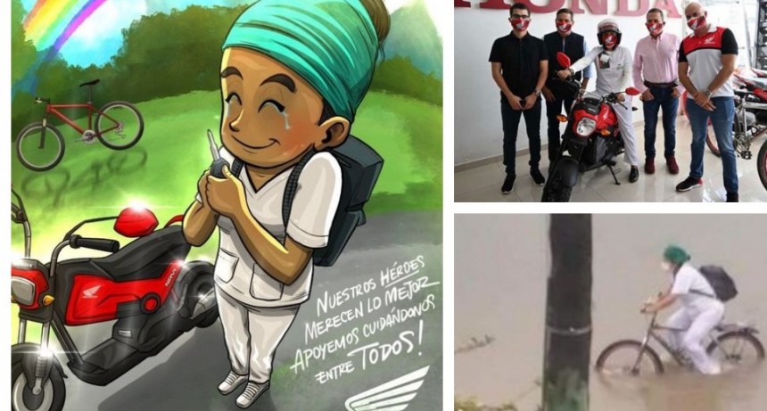 Honda regala una moto a una enfermera por su labor durante la pandemia