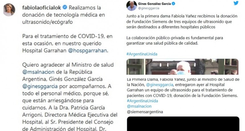 Fabiola Yáñez se autoadjudicó una donación que la realizo la empresa Siemens y que luego tuvieron que aclaran que fue una mala interpretación