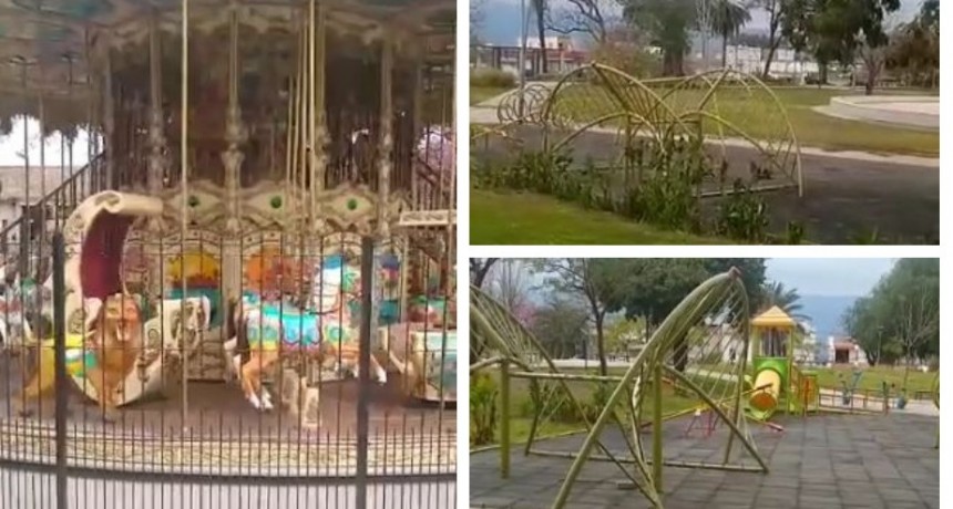 La triste imagen de una plaza sin gente: Niños pos-pandemia