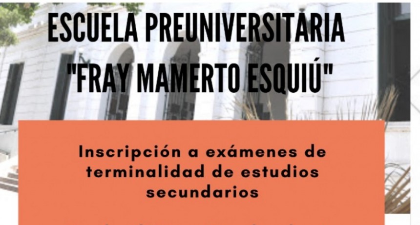 Inscripción para exámenes de terminalidad de estudios secundarios