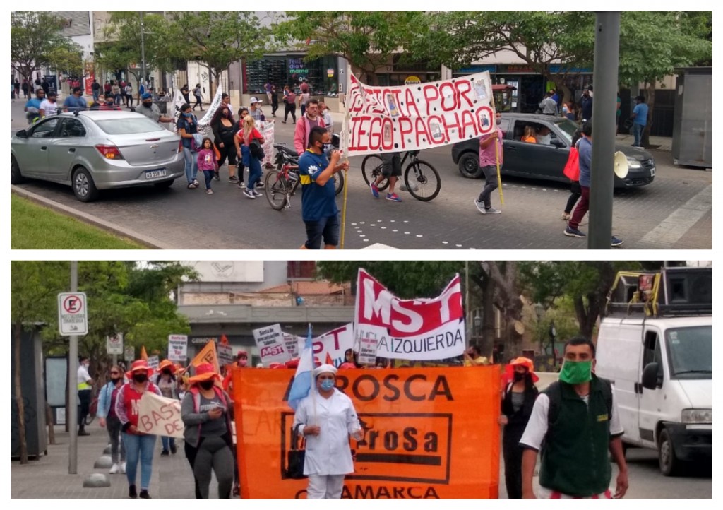 Jornada de protesta en el centro de la capital