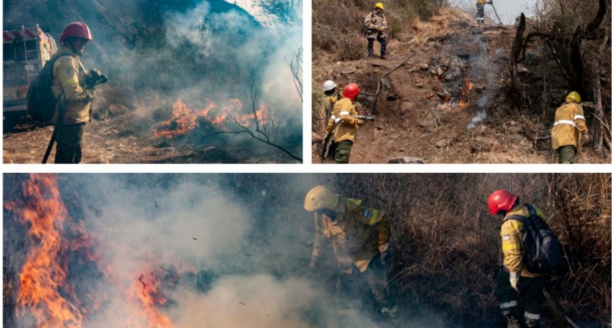 Incendio Ruta provincial N°4: Contienen las llamas de la ladera Oeste