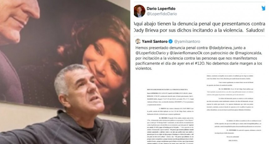 Denunciaron penalmente a Dady Brieva por sus dichos sobre el banderazo