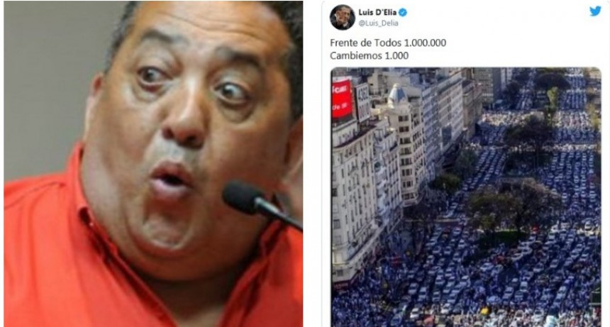 Luis D´elia utilizó una foto de una marcha opositora como si fuera de la movilización oficialista de ayer