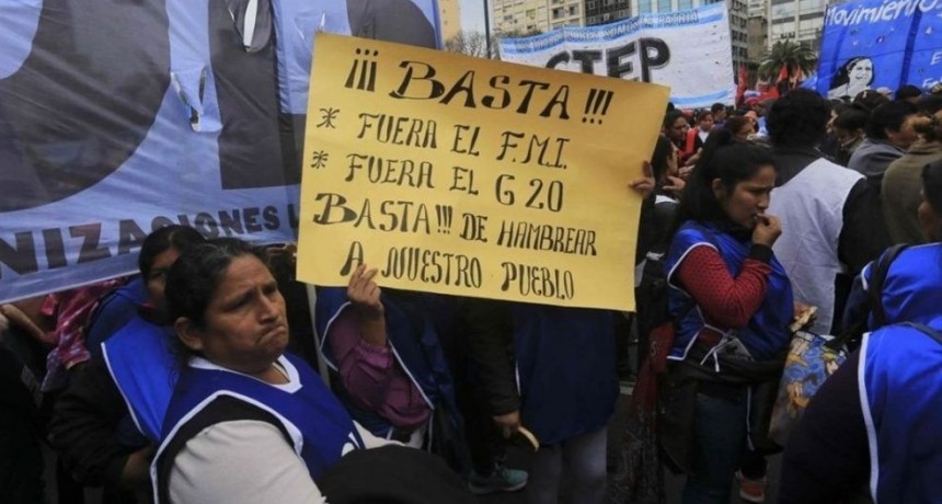 Movimientos sociales se manifestaron este mi&eacute;rcoles en contra de la cumbre del G20, el FMI y las pol&iacute;ticas del Gobierno