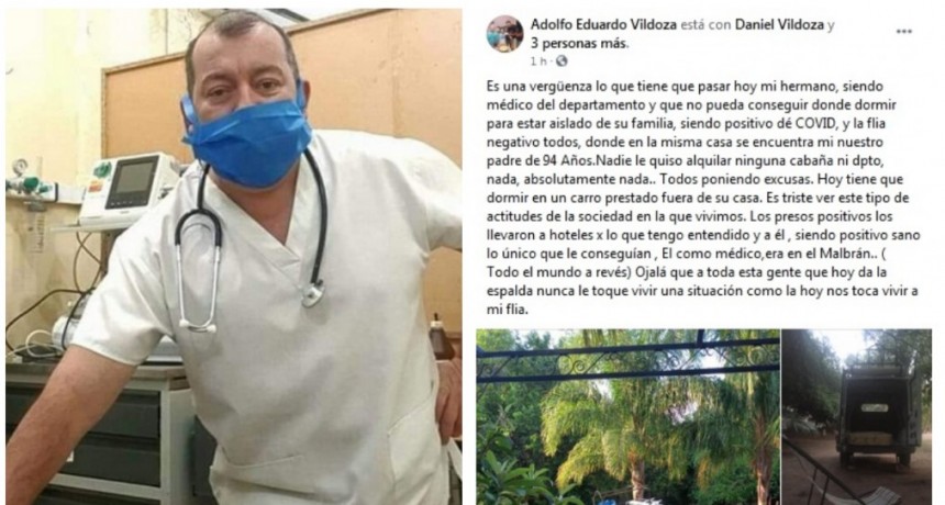 VERGONZOZO: Médico con COVID  debe dormir en un carro prestado porque nadie le quiere alquilar un lugar para pasar el aislamiento