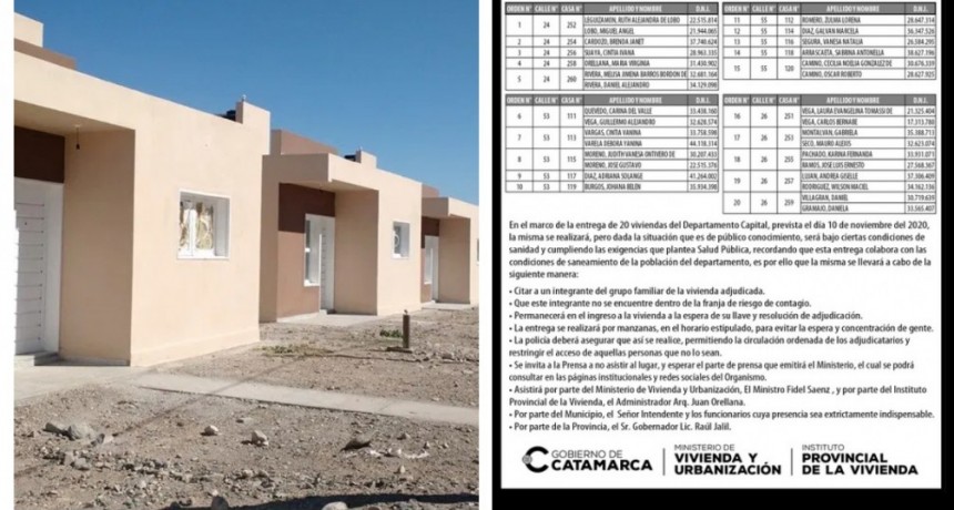 Segunda entrega de viviendas en Valle Chico: Nomina de adjudicatarios